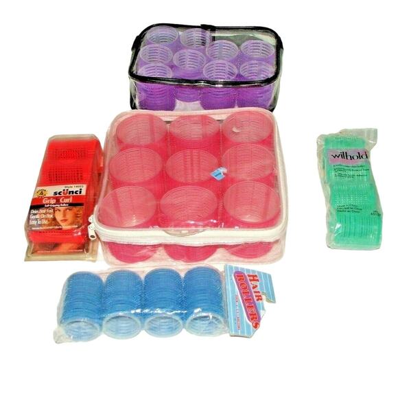 Vtg Grip N Curl Hair Rollers Curlers Different Sizes Some in Packages Lot of 30 - Picture 5 of 5